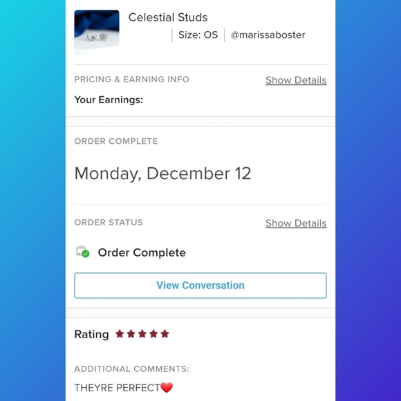 Celestial Studs - Only 1 left! - Picture 8 of 8